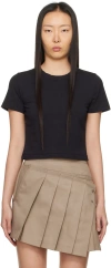 Lesugiatelier Black Cropped T-shirt In Black