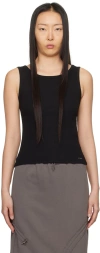 Lesugiatelier Black Cut Out Tank Top In Black