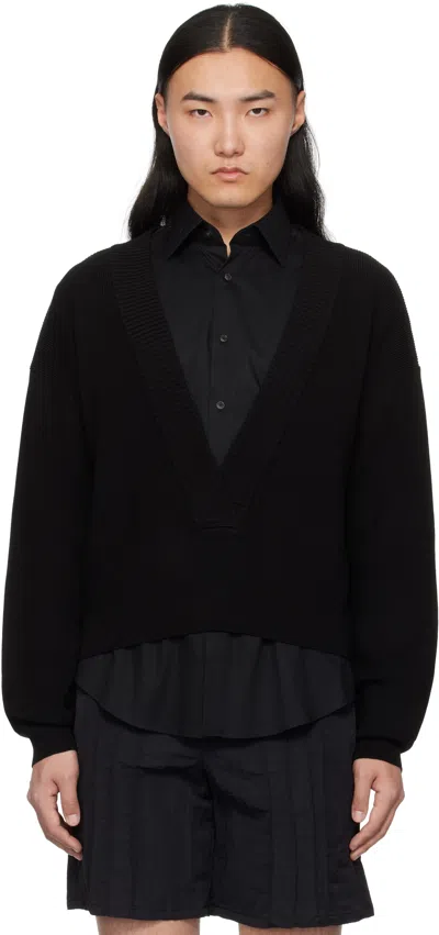 Lesugiatelier Black Deep Neck Sweater