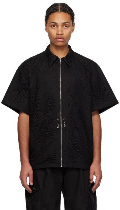 Lesugiatelier Black Mesh Overlay Shirt