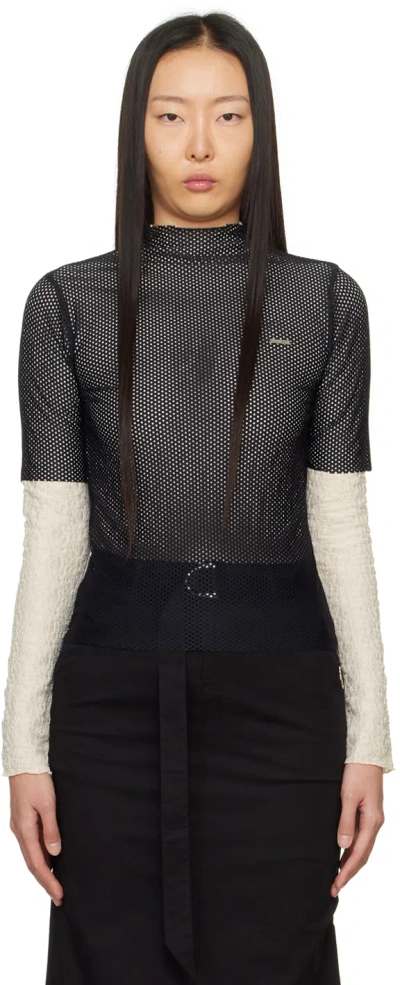 Lesugiatelier Black Raw Edge T-shirt