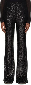 Lesugiatelier Black Sequin Leggings In Black