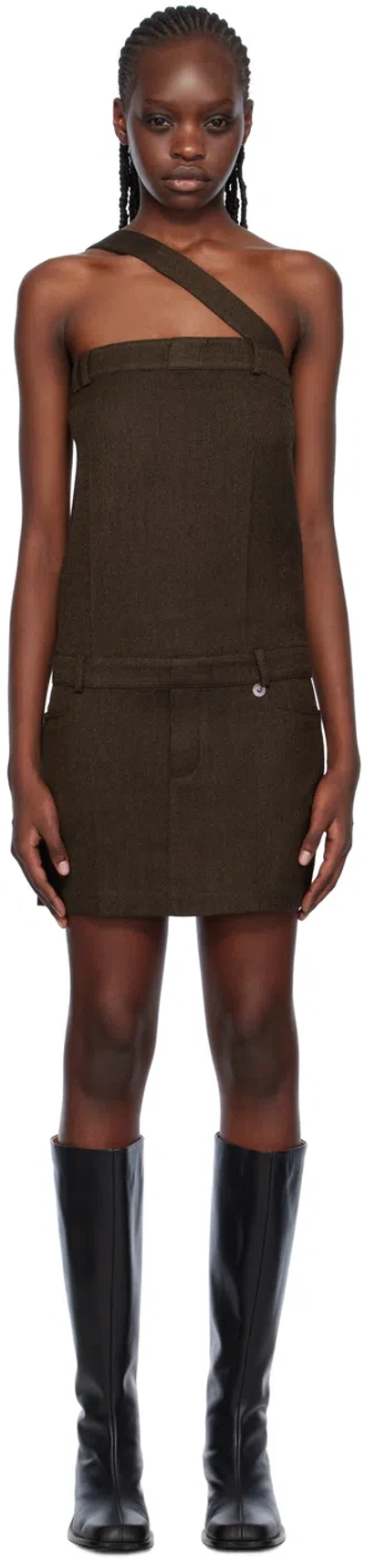 Lesugiatelier Brown Belted Minidress