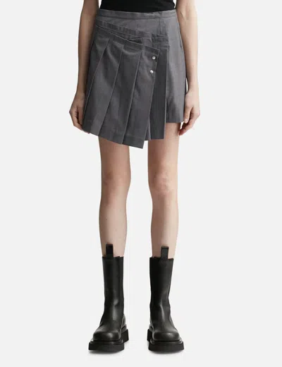Lesugiatelier Gray Folded Miniskirt In Grey