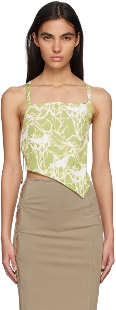 Lesugiatelier Green Butterfly Tank Top