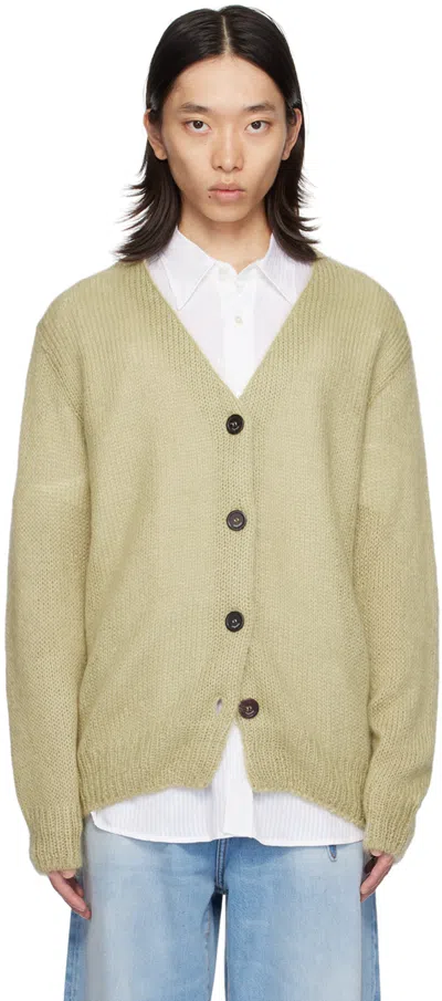 Lesugiatelier Green Oversized Mohair Cardigan In Olive