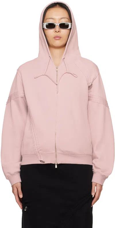 Lesugiatelier Pink Shirring Hoodie