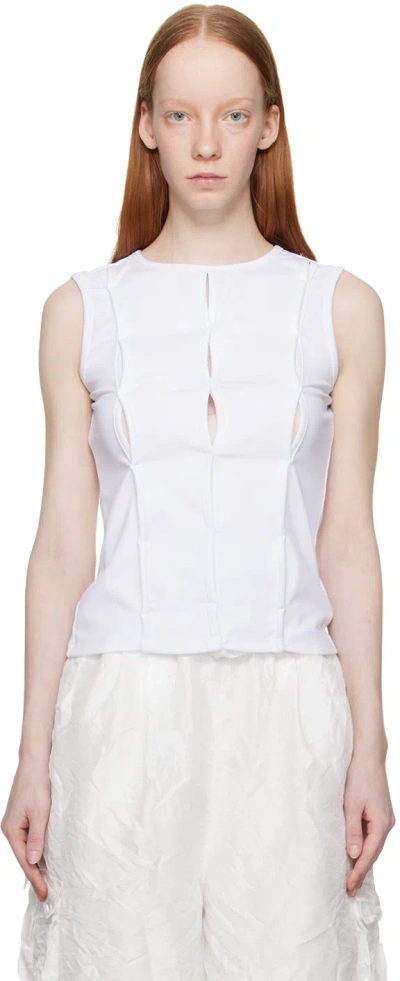Lesugiatelier White Cutout Tank Top