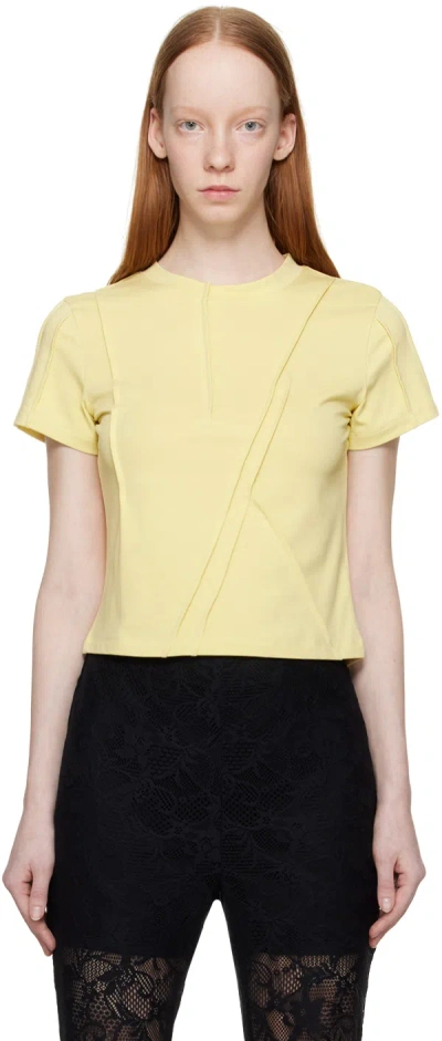 Lesugiatelier Yellow Disordered Pintuck T-shirt