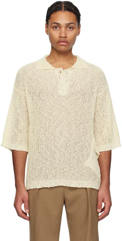Lesugiatelier Yellow Flap Pocket Polo In Ivory