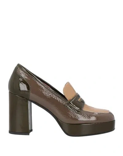 Les:venues Woman Loafers Dark Green Size 8 Leather