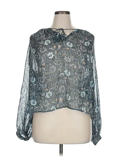 Pre-owned Let Me Be 3/4 Sleeve Blouse In Blue