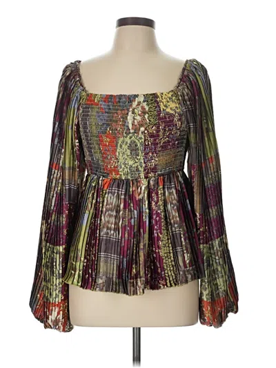 Pre-owned Let Me Be 3/4 Sleeve Blouse In Green