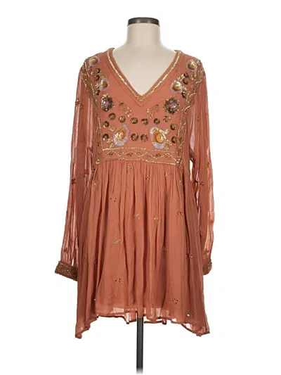 Pre-owned Let Me Be Casual Dress In Brown