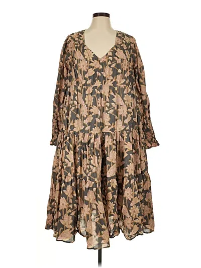 Pre-owned Let Me Be Casual Dress In Brown