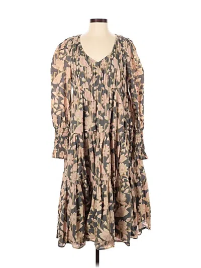 Pre-owned Let Me Be Casual Dress In Tan