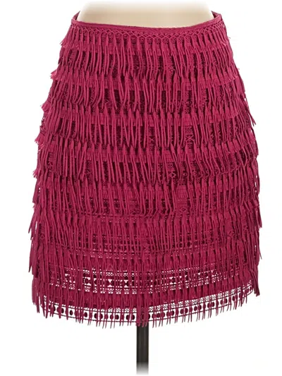 Pre-owned Let Me Be Casual Skirt In Burgundy