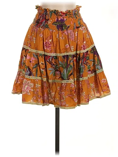 Pre-owned Let Me Be Casual Skirt In Orange