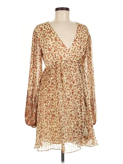 Pre-owned Let Me Be Cocktail Dress In Tan