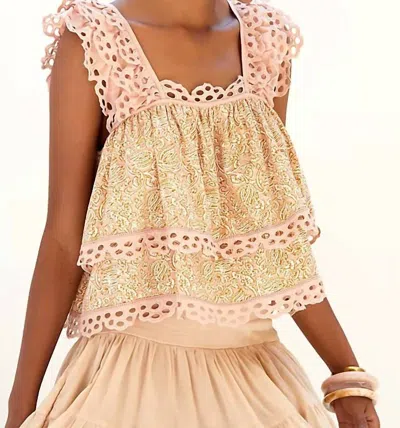 Let Me Be Eyelet Tank Top In Pink Floral