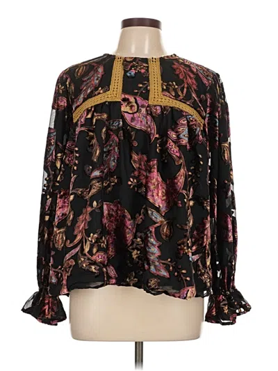 Pre-owned Let Me Be Long Sleeve Blouse In Black