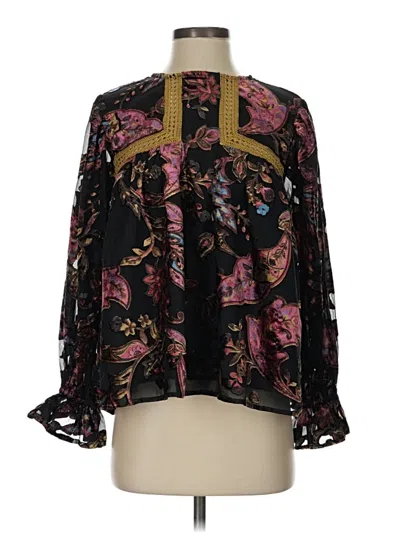 Pre-owned Let Me Be Long Sleeve Blouse In Black
