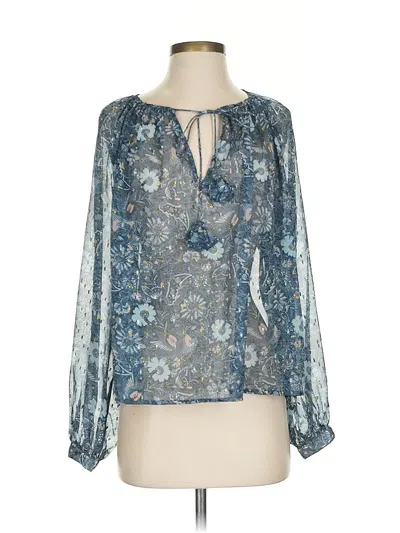 Pre-owned Let Me Be Long Sleeve Blouse In Blue