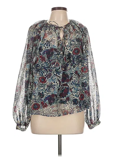 Pre-owned Let Me Be Long Sleeve Blouse In Blue
