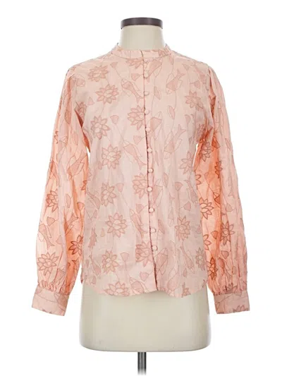 Pre-owned Let Me Be Long Sleeve Blouse In Pink