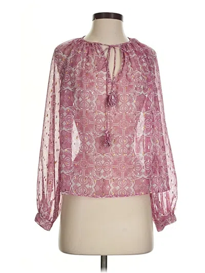 Pre-owned Let Me Be Long Sleeve Blouse In Pink