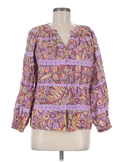 Pre-owned Let Me Be Long Sleeve Blouse In Purple