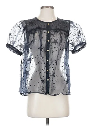 Pre-owned Let Me Be Short Sleeve Blouse In Black