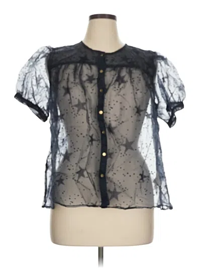 Pre-owned Let Me Be Short Sleeve Blouse In Black