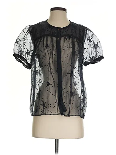 Pre-owned Let Me Be Short Sleeve Blouse In Black