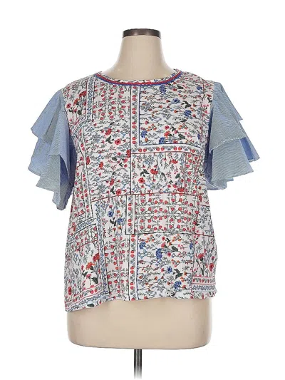 Pre-owned Let Me Be Short Sleeve Blouse In Blue