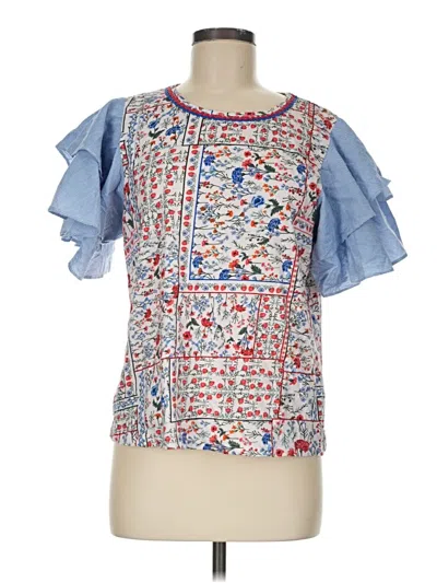 Pre-owned Let Me Be Short Sleeve Blouse In Blue