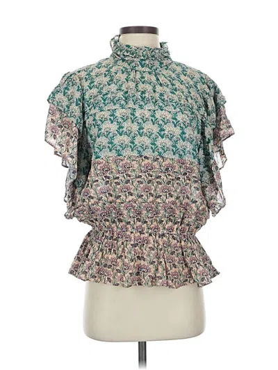 Pre-owned Let Me Be Short Sleeve Blouse In Green