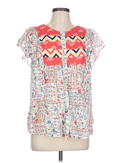 Pre-owned Let Me Be Short Sleeve Blouse In Red