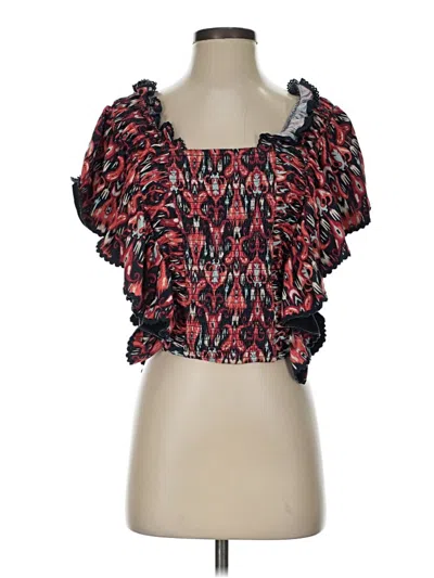 Pre-owned Let Me Be Short Sleeve Top Red Strapless Neckline Tops