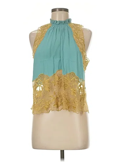 Pre-owned Let Me Be Sleeveless Blouse In Blue