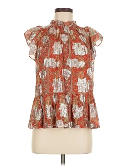 Pre-owned Let Me Be Sleeveless Blouse In Orange