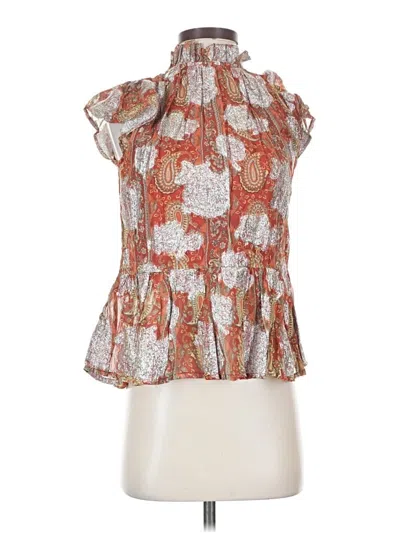 Pre-owned Let Me Be Sleeveless Blouse In Orange