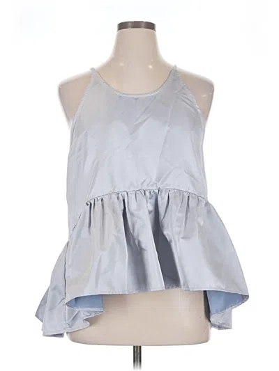 Pre-owned Let Me Be Sleeveless Blouse In Silver