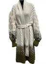 Letanne Women's Eva Cashmere Coat In Off White & Olive In Multi