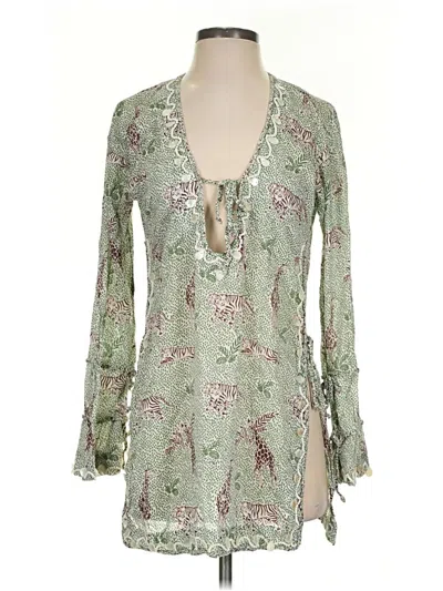 Pre-owned Letarte 3/4 Sleeve Blouse In Green