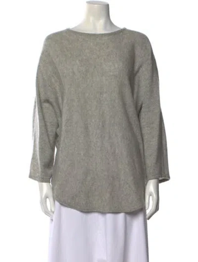 Pre-owned Letarte Cashmere Scoop Neck Sweater In Gray