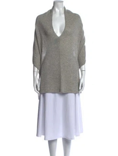 Pre-owned Letarte Cashmere V-neck Sweater In Grey