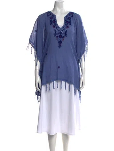 Pre-owned Letarte Floral Print Midi Length Dress In Blue