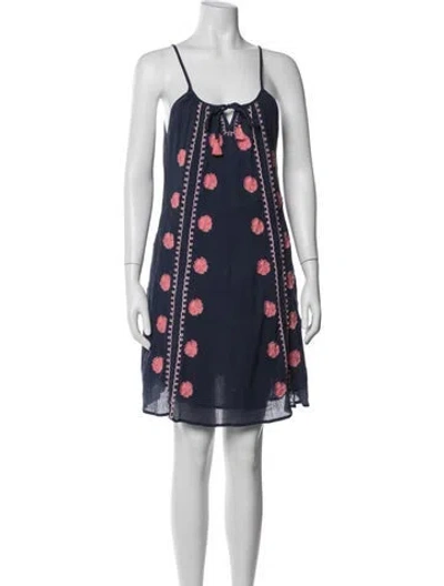 Pre-owned Letarte Floral Print Mini Dress In Blue