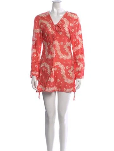 Pre-owned Letarte Floral Print Mini Dress In Multi